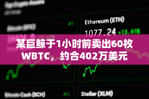 某巨鲸于1小时前卖出60枚WBTC，约合402万美元