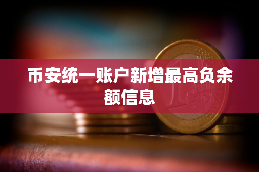 币安统一账户新增最高负余额信息