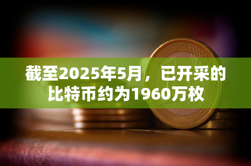 截至2025年5月，已开采的比特币约为1960万枚