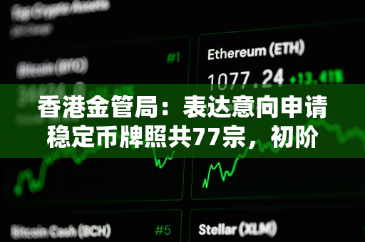 香港金管局:表达意向申请稳定币牌照共77宗,初阶段只会批出数个牌照 香港金管局:表达意向申请稳定币牌照共77宗,初阶段只会批出数个牌照