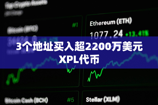 3个地址买入超2200万美元XPL代币