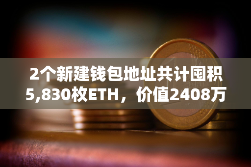 2个新建钱包地址共计囤积5,830枚ETH，价值2408万美元