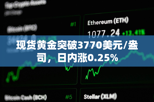 现货黄金突破3770美元/盎司，日内涨0.25%