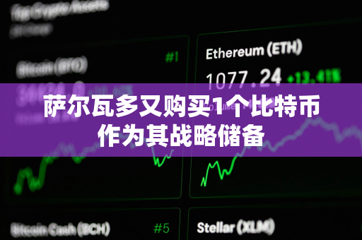 萨尔瓦多又购买1个比特币作为其战略储备
