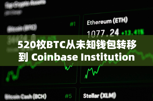 520枚BTC从未知钱包转移到 Coinbase Institutional