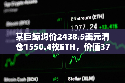 某巨鲸均价2438.5美元清仓1550.4枚ETH，价值378万美元