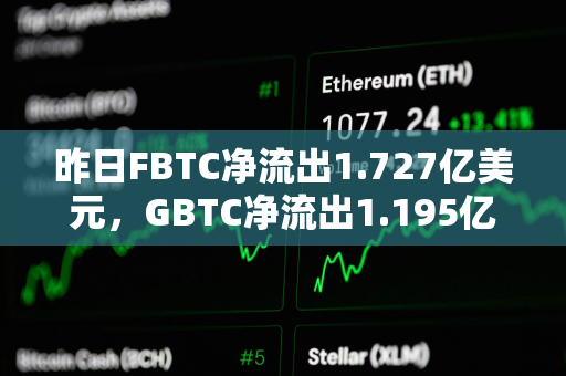 昨日FBTC净流出1.727亿美元，GBTC净流出1.195亿美元