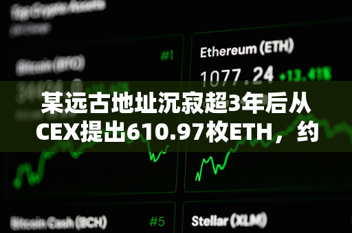 某远古地址沉寂超3年后从CEX提出610.97枚ETH，约合155万美元