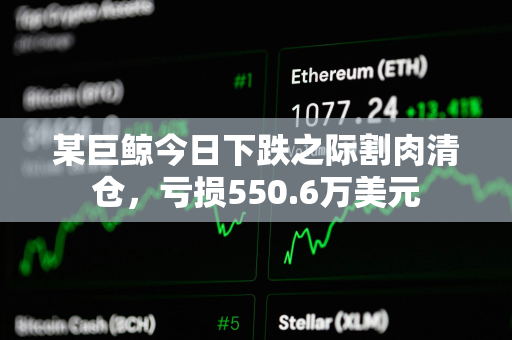 某巨鲸今日下跌之际割肉清仓，亏损550.6万美元