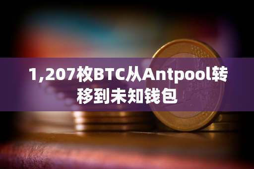 1,207枚BTC从Antpool转移到未知钱包