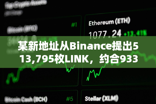 某新地址从Binance提出513,795枚LINK，约合933万美元