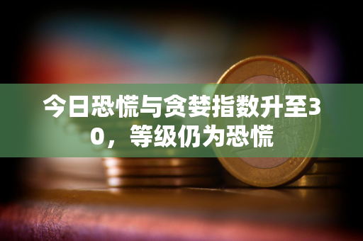 今日恐慌与贪婪指数升至30，等级仍为恐慌