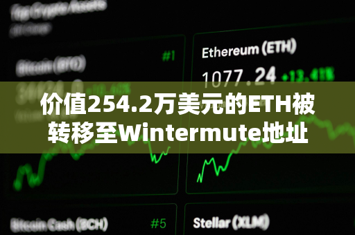 价值254.2万美元的ETH被转移至Wintermute地址