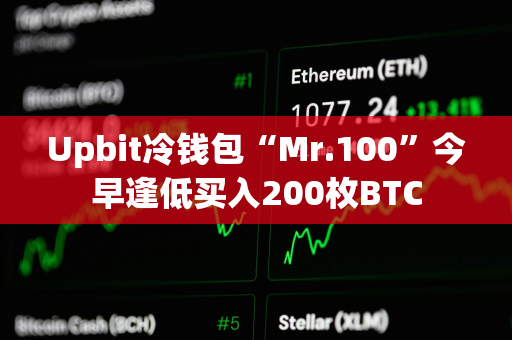 Upbit冷钱包“Mr.100”今早逢低买入200枚BTC