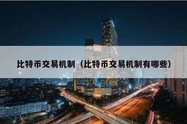 比特币交易机制（比特币交易机制有哪些）